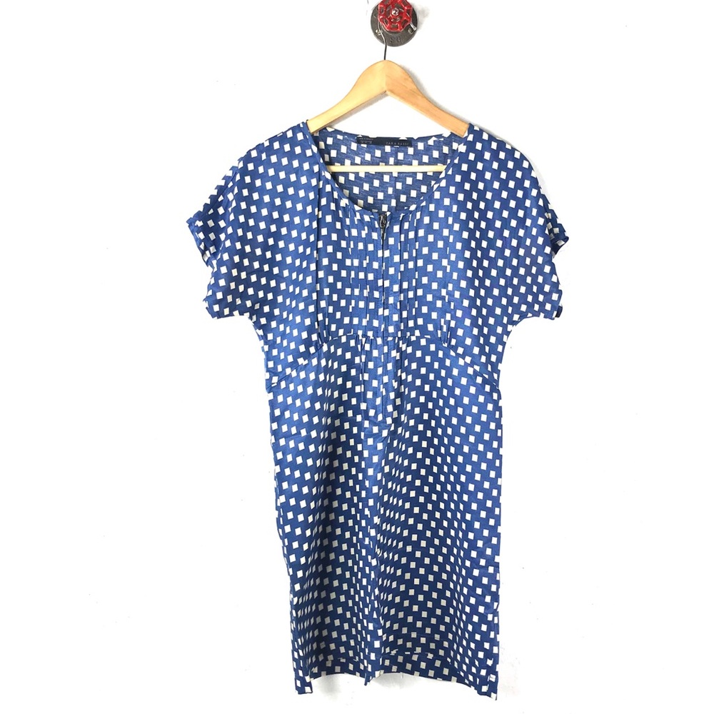 Zara basic M dress front zipper tunic print